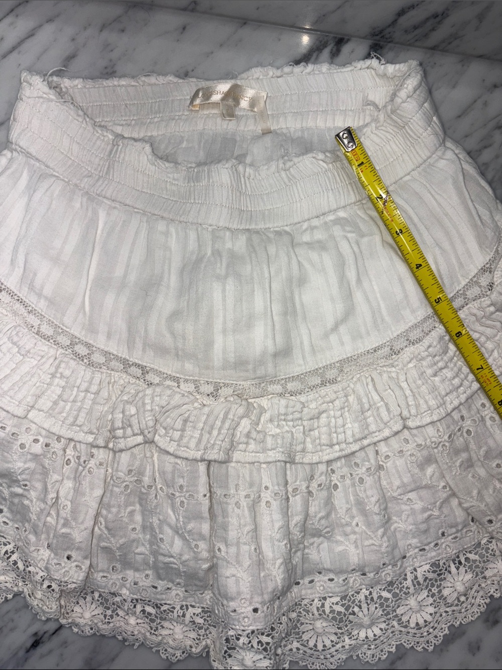 Loveshackfancy white Lace-Tiered Women’s Skirt. Size xxs. Super cute and trendy,